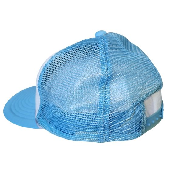 Vintage Great Smoky Mountains Blue White Native American Trucker Snapback Hat Ca - Picture 3 of 7